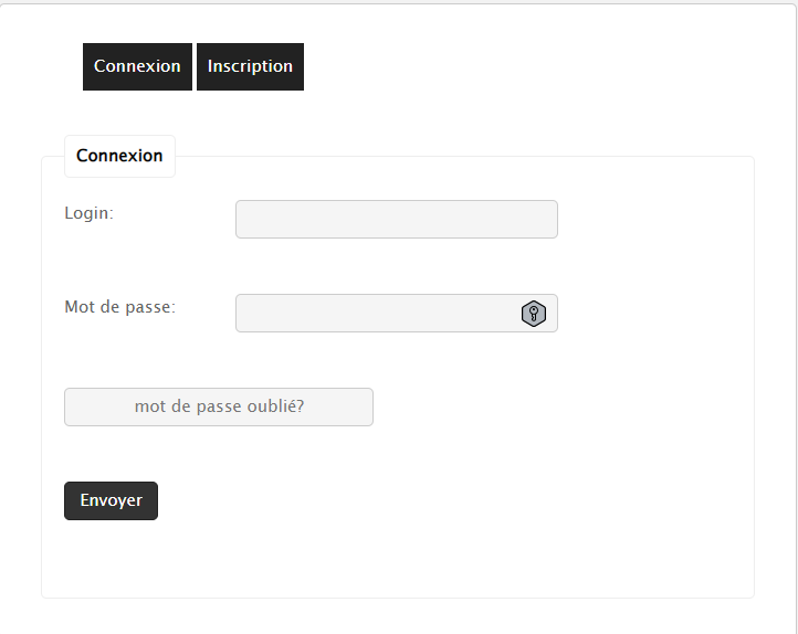 Capture d'écran de la page de connexion au site N2